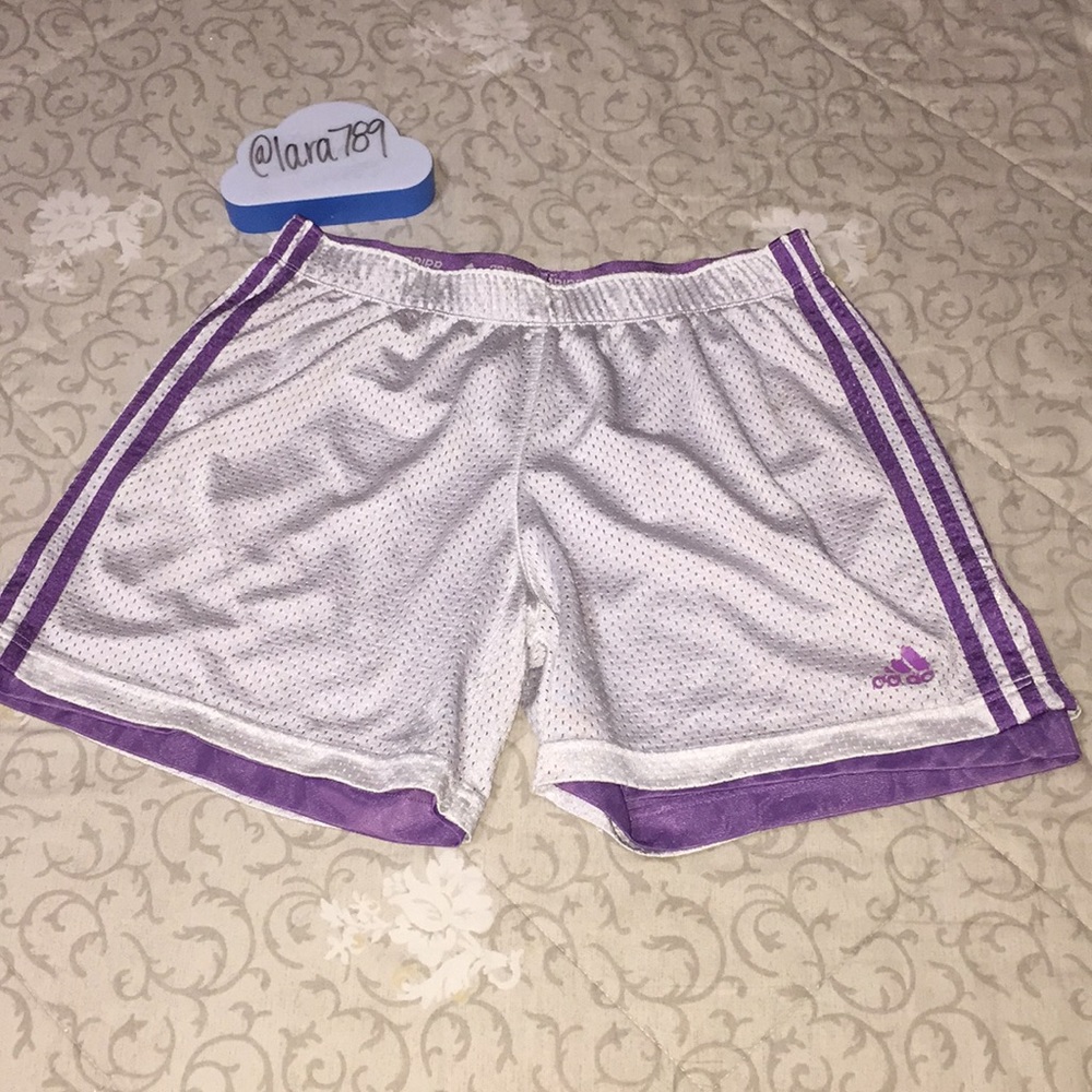Reversible purple/silver Adidas Shorts